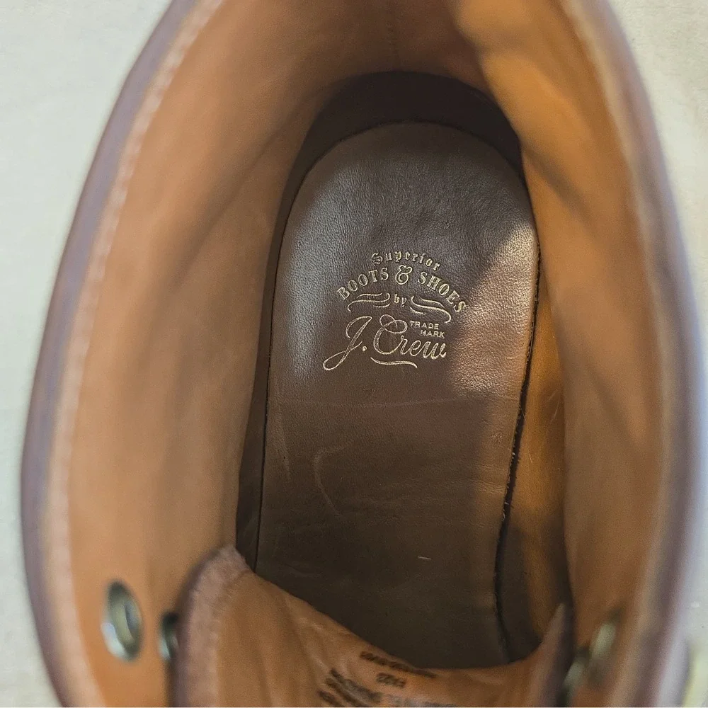 J Crew Kenton Plain-toe Boot Leather Vibram Sole Brown Men's Size 10